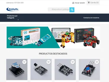 Hobbydu, tienda online dedicada a la venta de artículos de Arduino, para creación de pequños robots